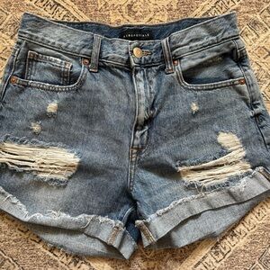 Aeropostale Distressed Blue Jean Shorts